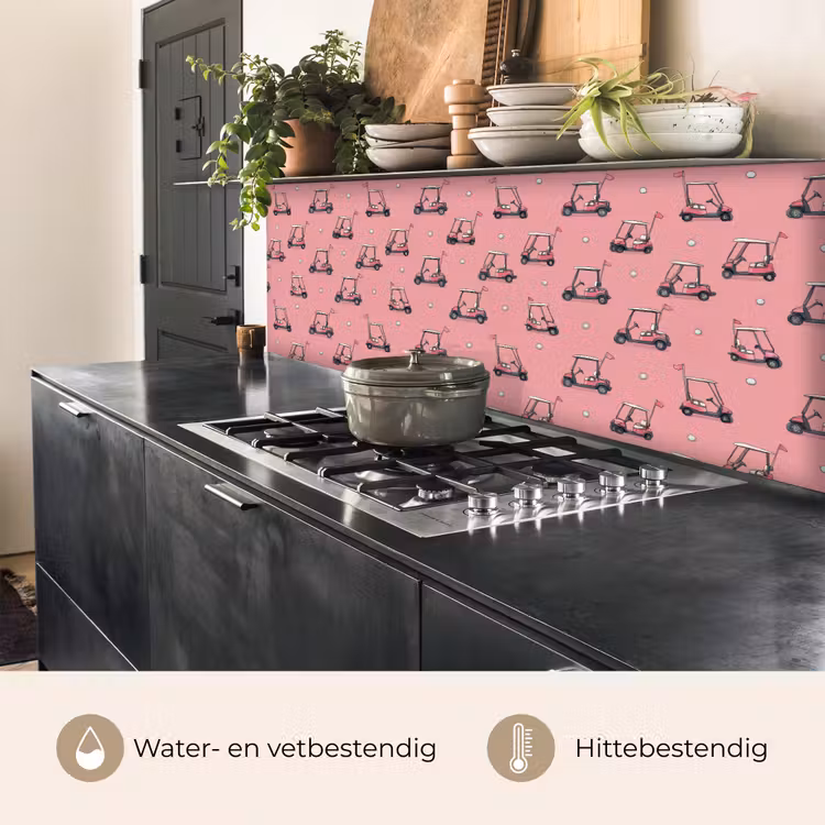 Keuken achterwand - Golfkar - Retro - Roze — 5