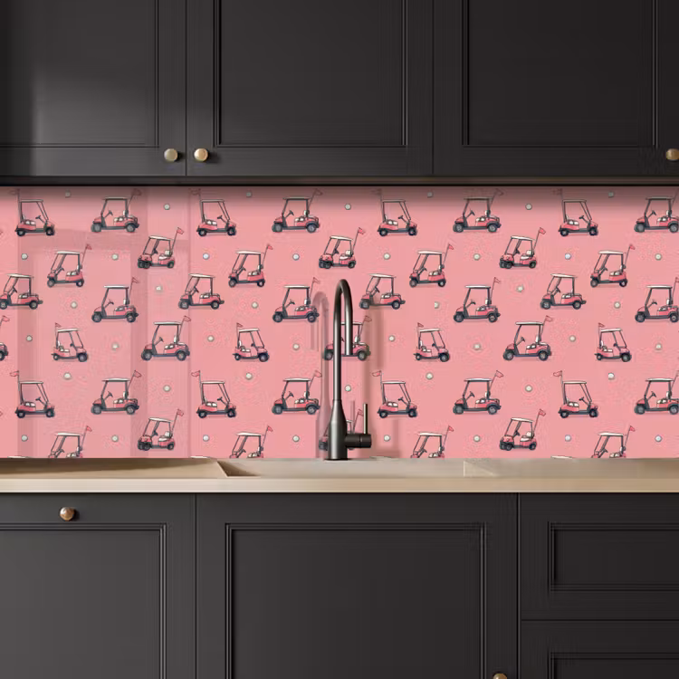 Keuken achterwand - Golfkar - Retro - Roze — 6