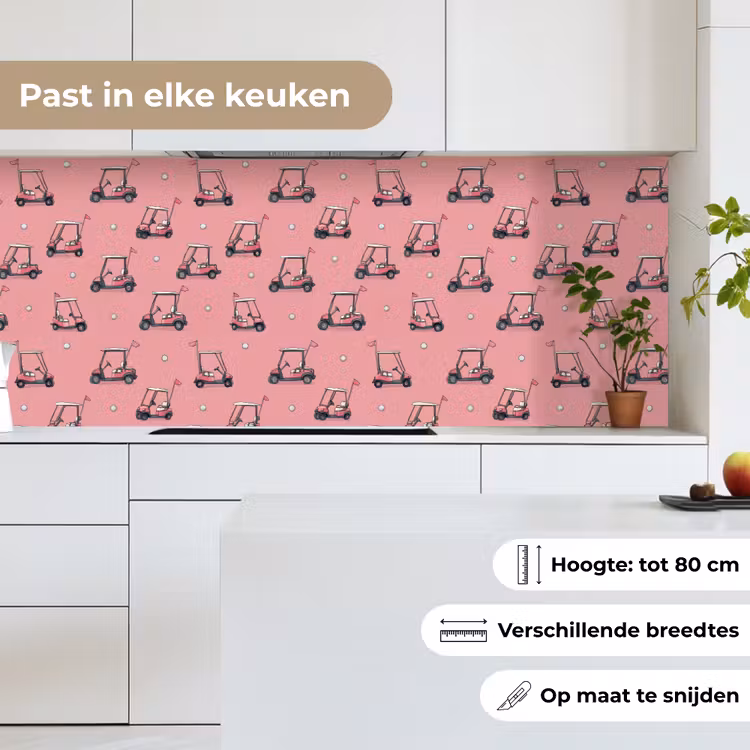 Keuken achterwand - Golfkar - Retro - Roze — 7