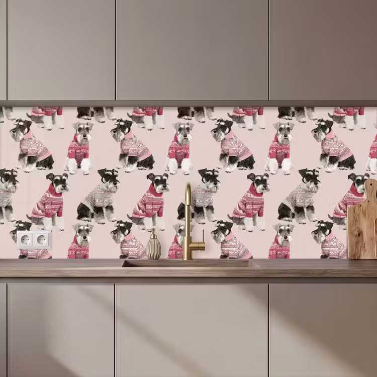 Keuken achterwand - Honden - Truien - Rood — 1