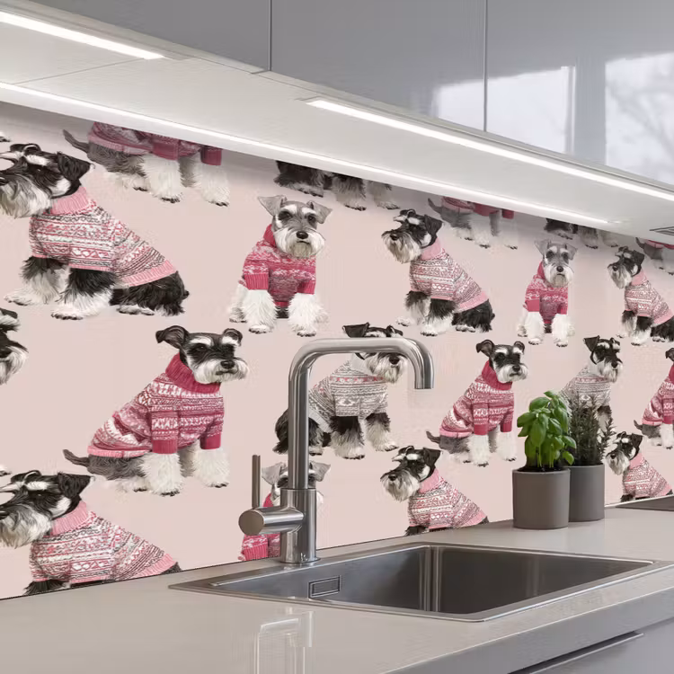 Keuken achterwand - Honden - Truien - Rood — 2