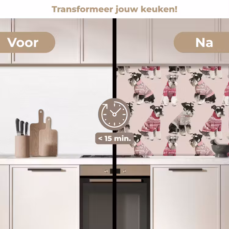 Keuken achterwand - Honden - Truien - Rood — 3