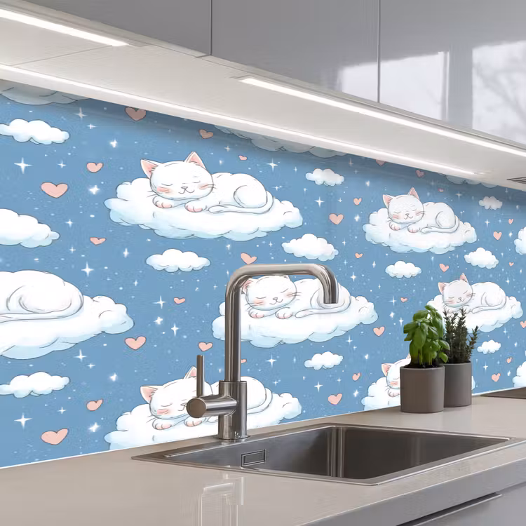 Keuken achterwand - Kitten - Wolken - Blauw — 2