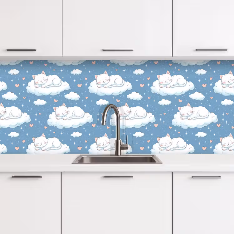 Keuken achterwand - Kitten - Wolken - Blauw — 4