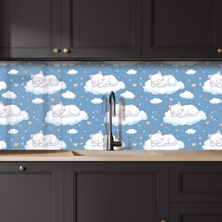 Keuken achterwand - Kitten - Wolken - Blauw — 6