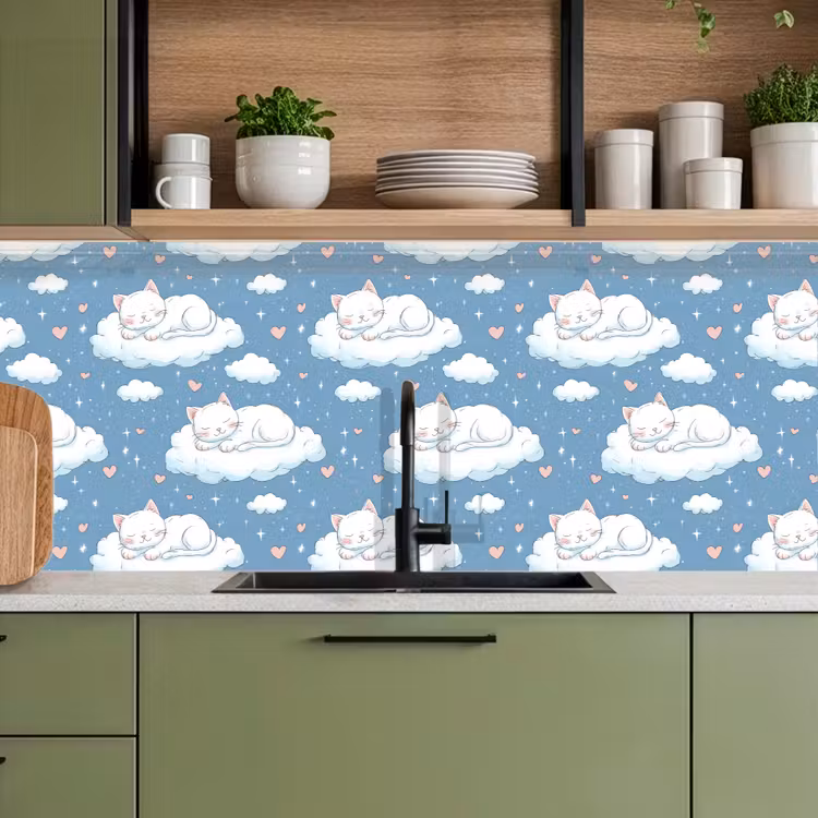 Keuken achterwand - Kitten - Wolken - Blauw — 8
