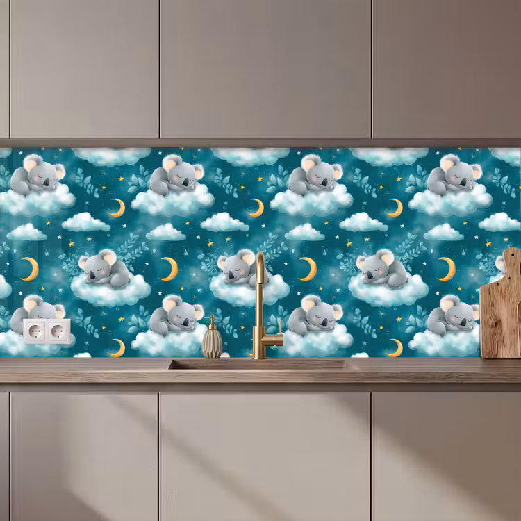 Keuken achterwand - Koala's - Betoverend - Blauw — 1