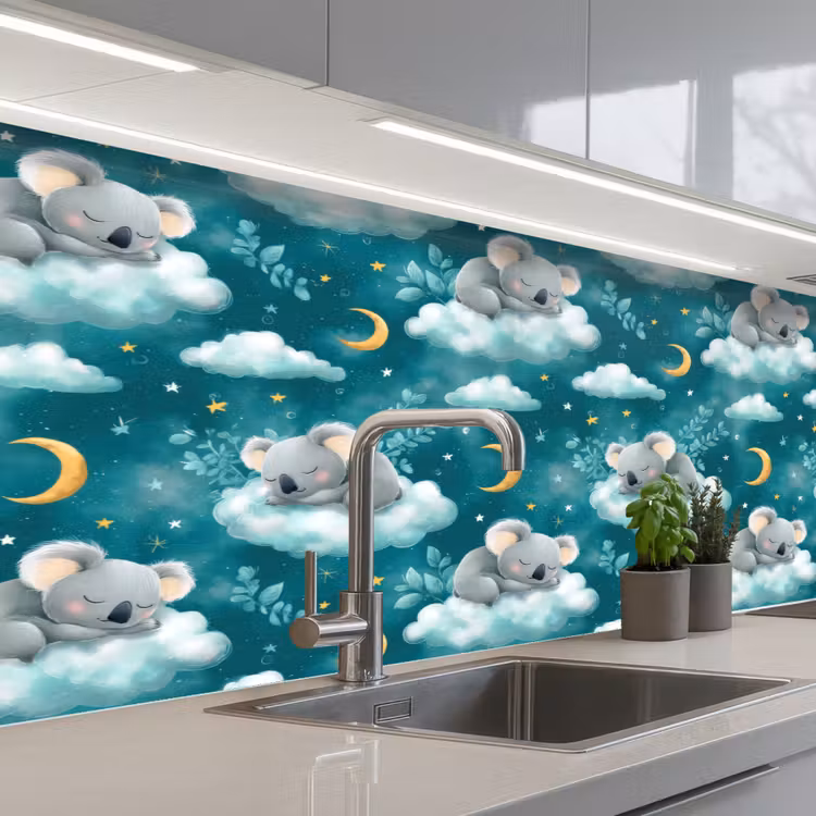 Keuken achterwand - Koala's - Betoverend - Blauw — 2