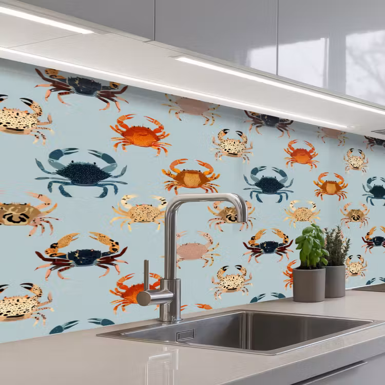 Keuken achterwand - Krabben - Speels - Kleurrijk — 2