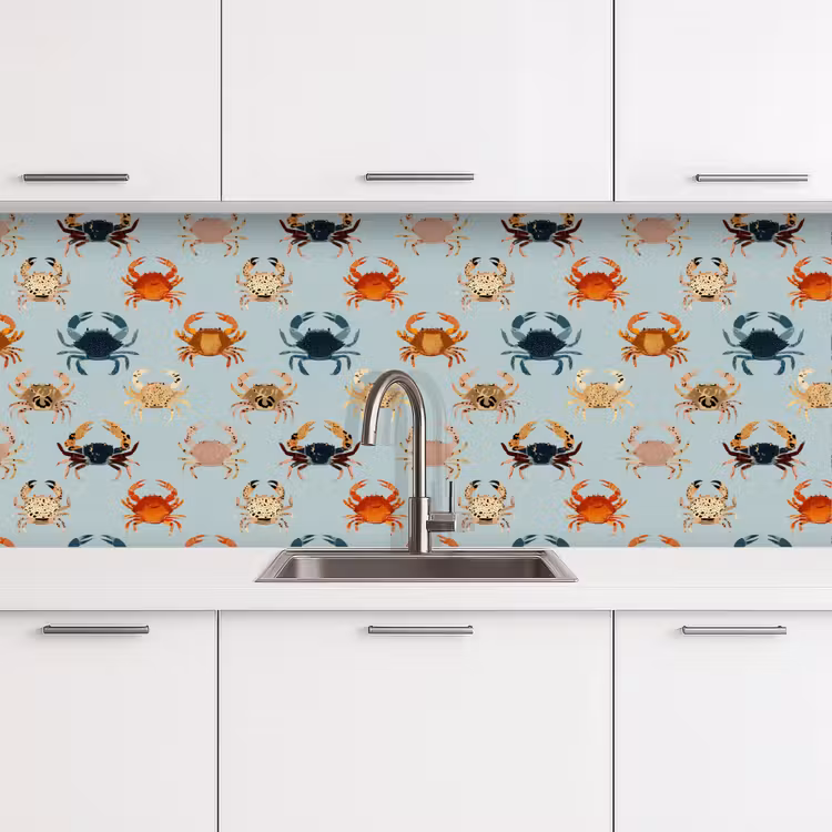 Keuken achterwand - Krabben - Speels - Kleurrijk — 4