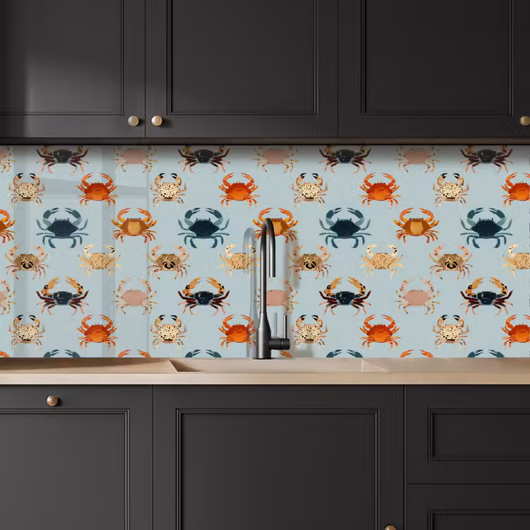 Keuken achterwand - Krabben - Speels - Kleurrijk — 6