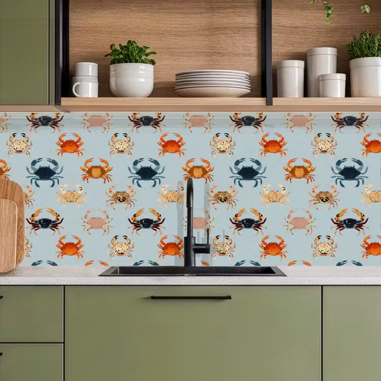 Keuken achterwand - Krabben - Speels - Kleurrijk — 8