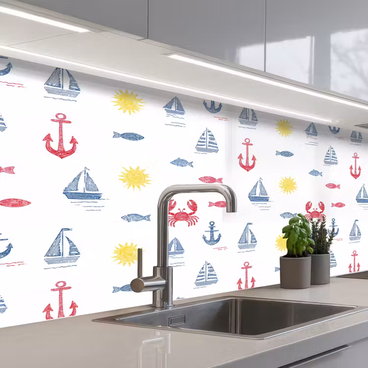 Keuken achterwand - Nautisch - Illustraties - Kleurrijk — 2