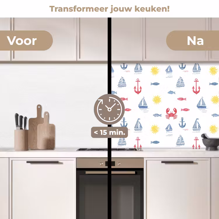 Keuken achterwand - Nautisch - Illustraties - Kleurrijk — 3