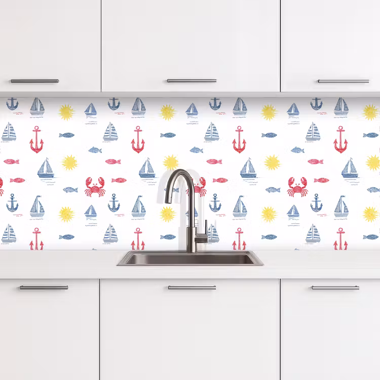 Keuken achterwand - Nautisch - Illustraties - Kleurrijk — 4