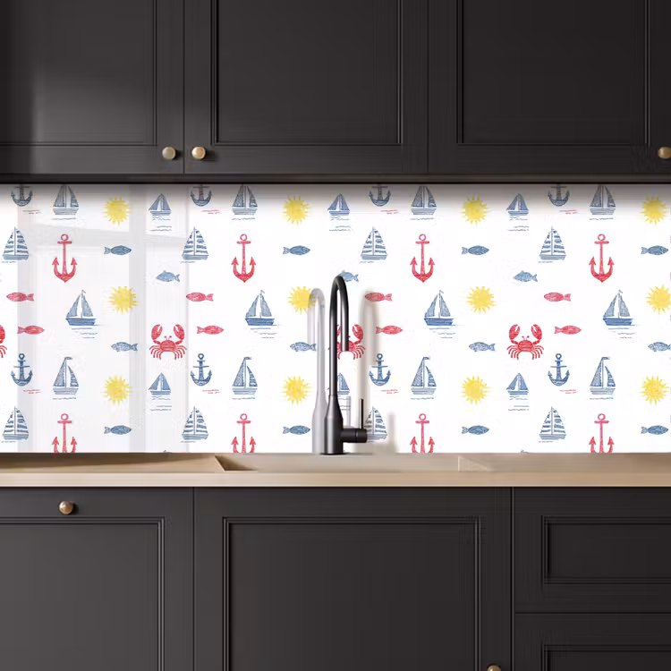 Keuken achterwand - Nautisch - Illustraties - Kleurrijk — 6