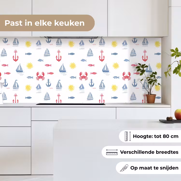 Keuken achterwand - Nautisch - Illustraties - Kleurrijk — 7