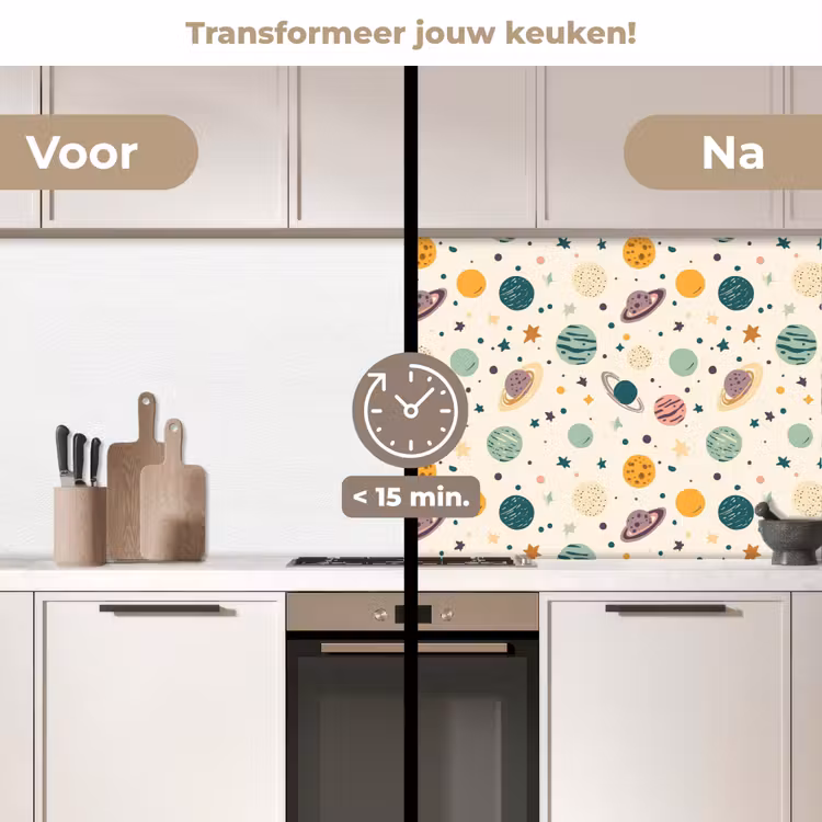 Keuken achterwand - Planeten - Retro - Kleurrijk — 3