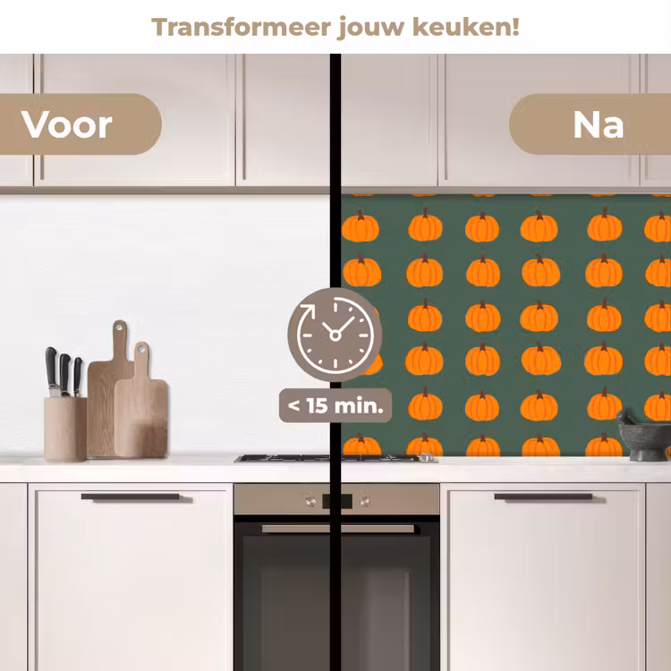 Keuken achterwand - Pompoen - Patroon - Oranje — 3