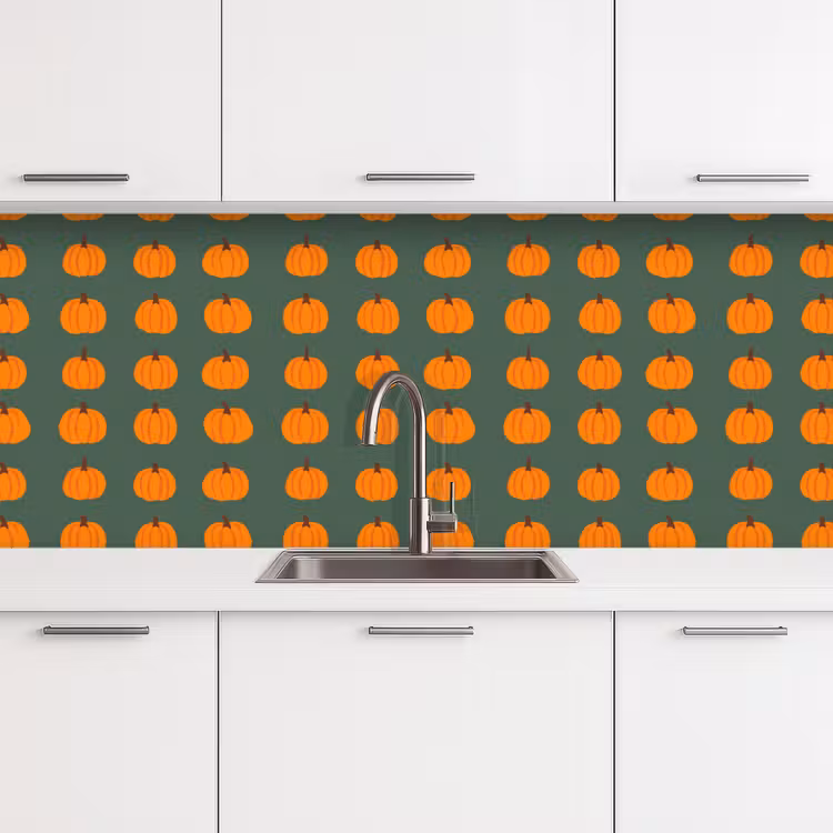 Keuken achterwand - Pompoen - Patroon - Oranje — 4