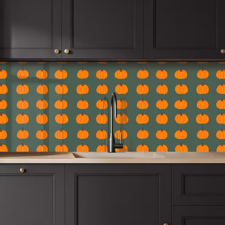 Keuken achterwand - Pompoen - Patroon - Oranje — 6