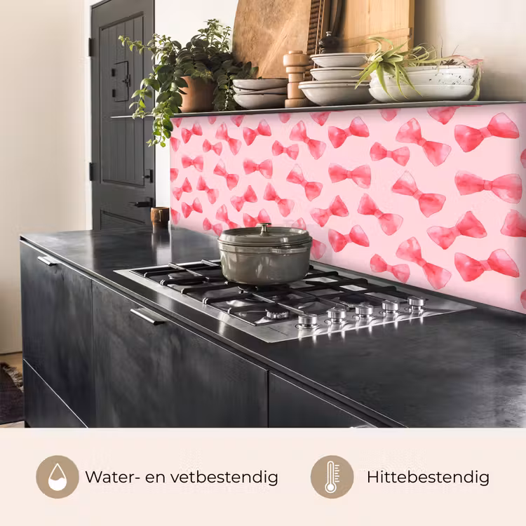 Keuken achterwand - Strikken - Aquarel - Roze — 5