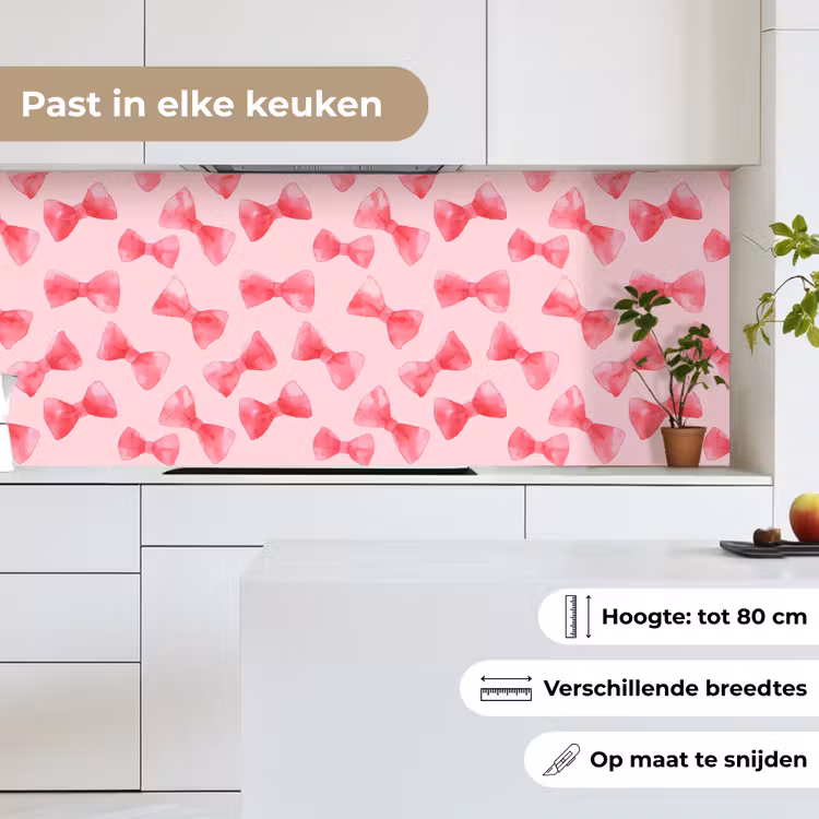 Keuken achterwand - Strikken - Aquarel - Roze — 7
