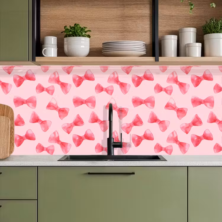 Keuken achterwand - Strikken - Aquarel - Roze — 8