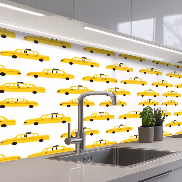 Keuken achterwand - Taxi - Iconisch - Geel — 2