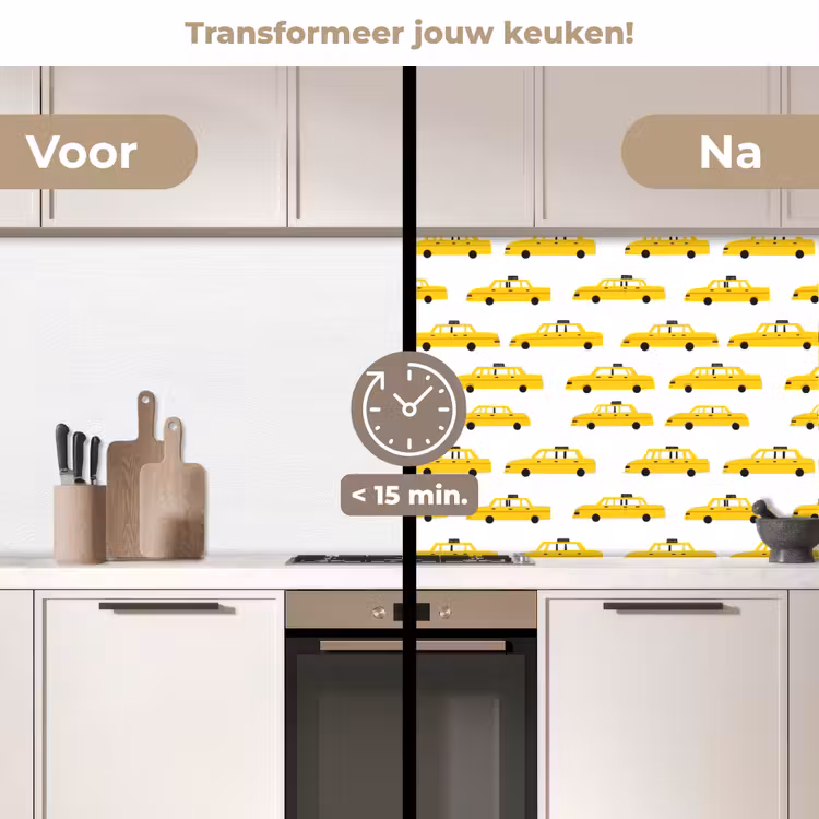 Keuken achterwand - Taxi - Iconisch - Geel — 3