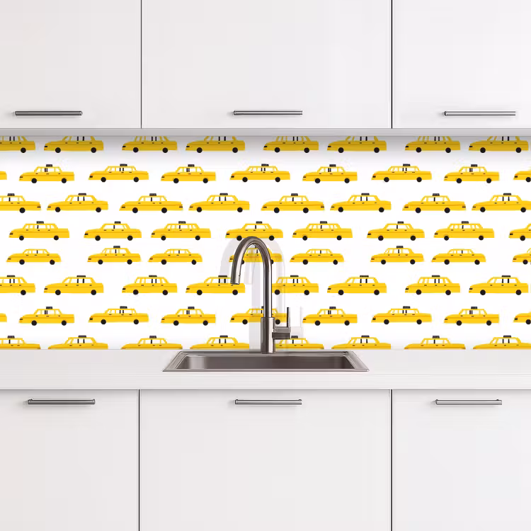 Keuken achterwand - Taxi - Iconisch - Geel — 4