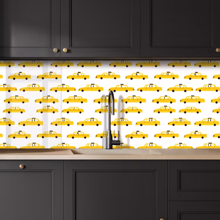 Keuken achterwand - Taxi - Iconisch - Geel — 6