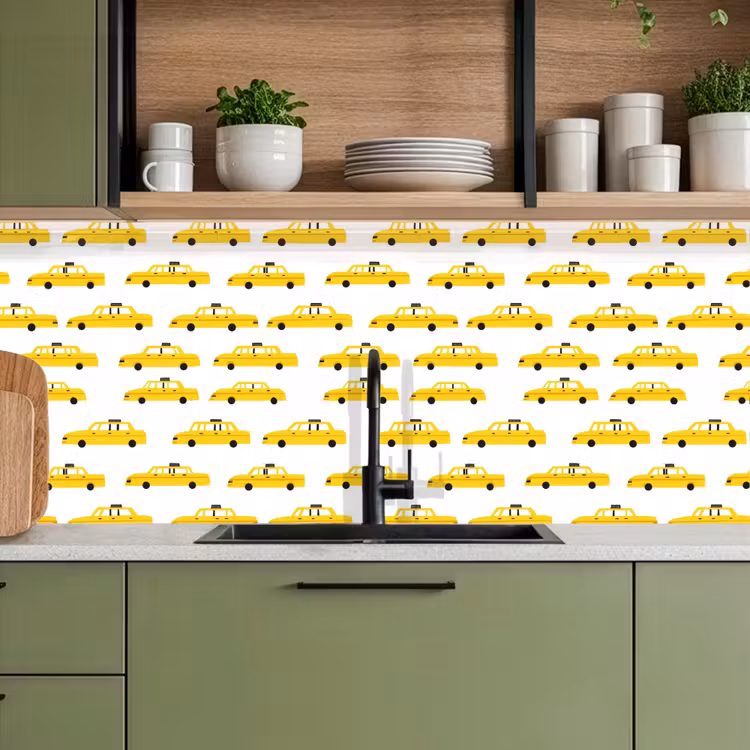 Keuken achterwand - Taxi - Iconisch - Geel — 8