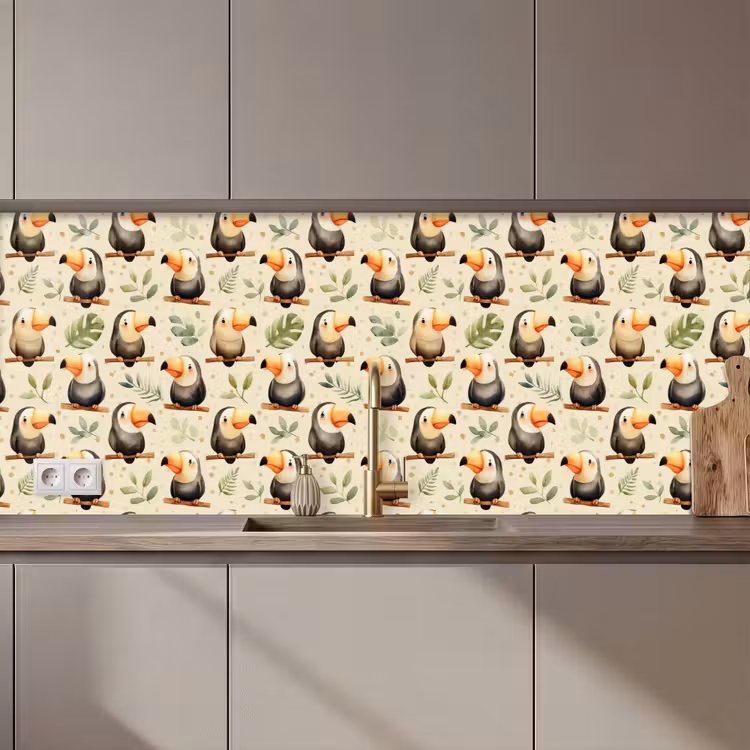 Keuken achterwand - Toekans - Exotisch - Kleurrijk — 1