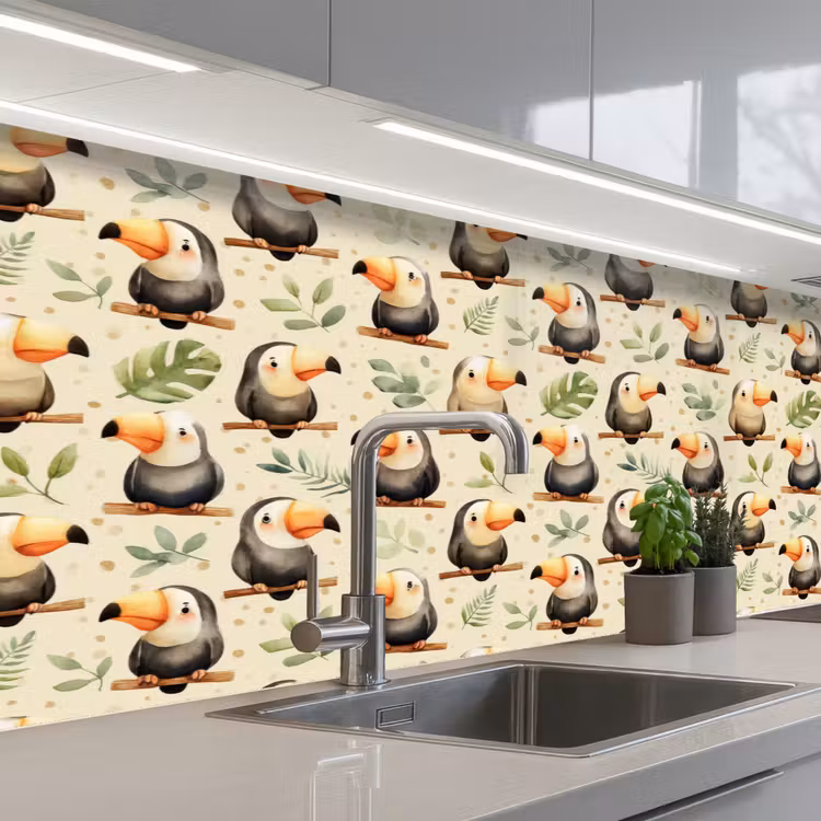 Keuken achterwand - Toekans - Exotisch - Kleurrijk — 2