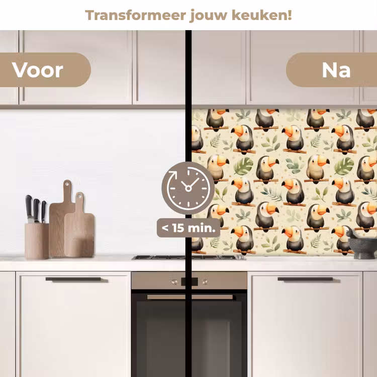 Keuken achterwand - Toekans - Exotisch - Kleurrijk — 3