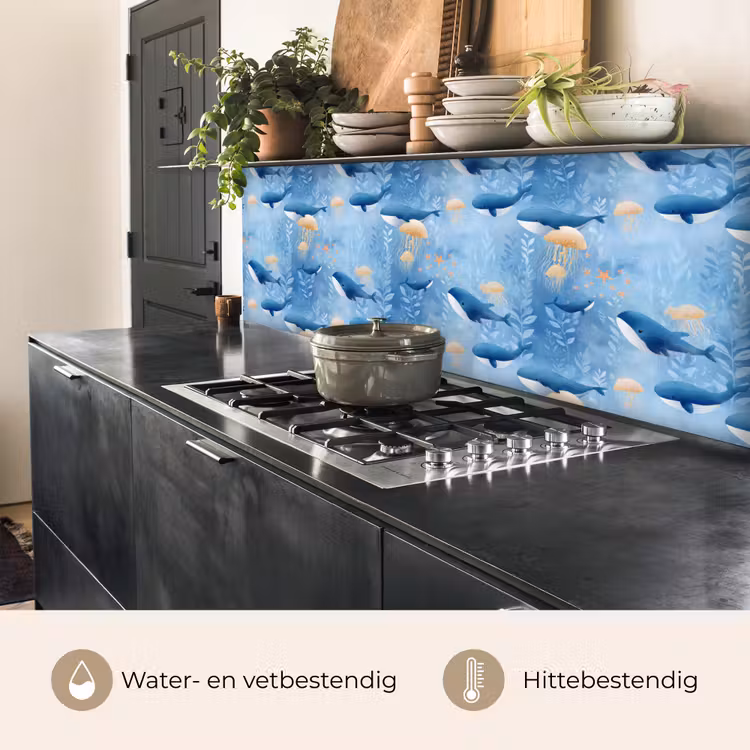 Keuken achterwand - Walvissen - Oceaan - Blauw — 5