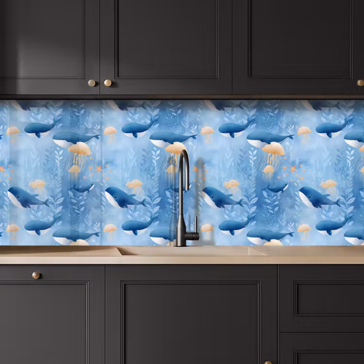 Keuken achterwand - Walvissen - Oceaan - Blauw — 6