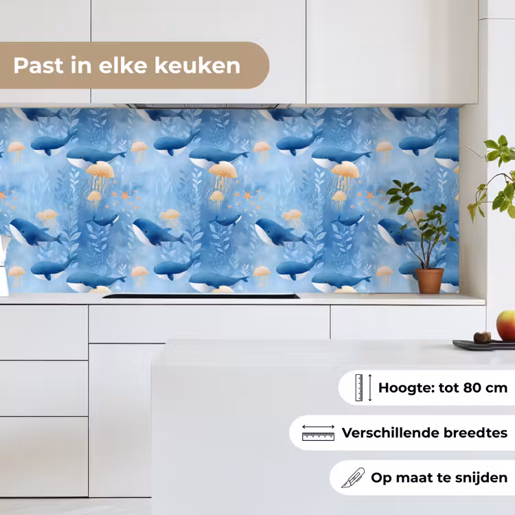 Keuken achterwand - Walvissen - Oceaan - Blauw — 7