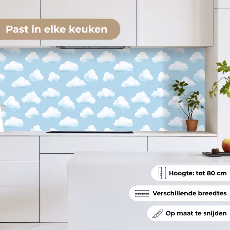 Keuken achterwand - Wolken - Illustratie - Blauw — 7