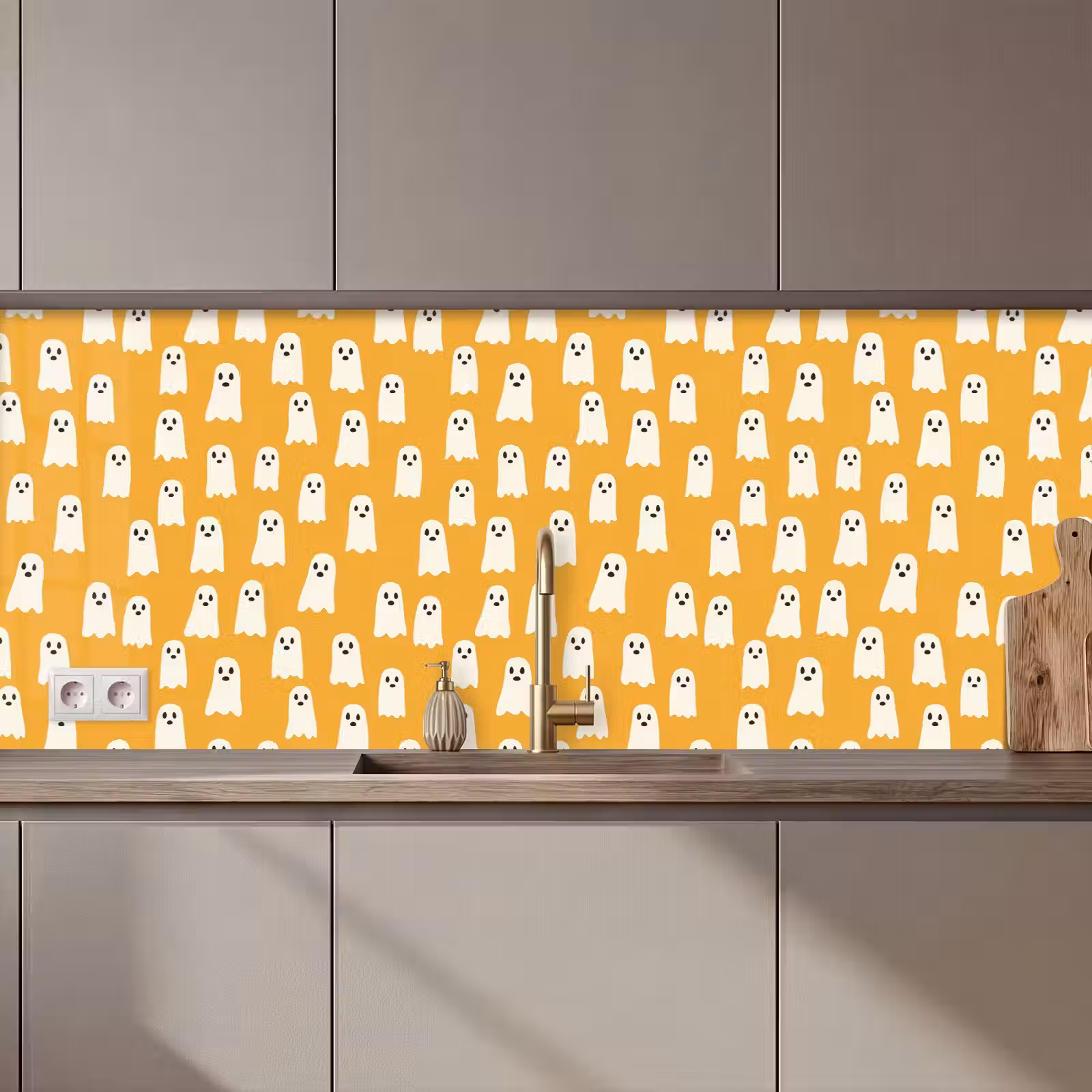 Keuken achterwand - Halloween - Spookjes - Oker — 1