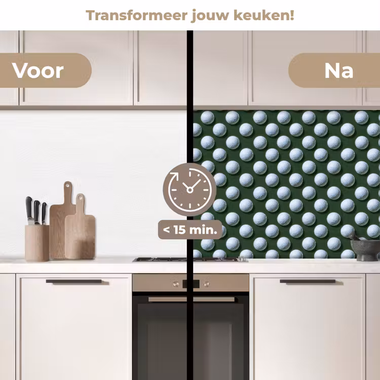 Keuken achterwand - Ballen - Golf - Groen — 3