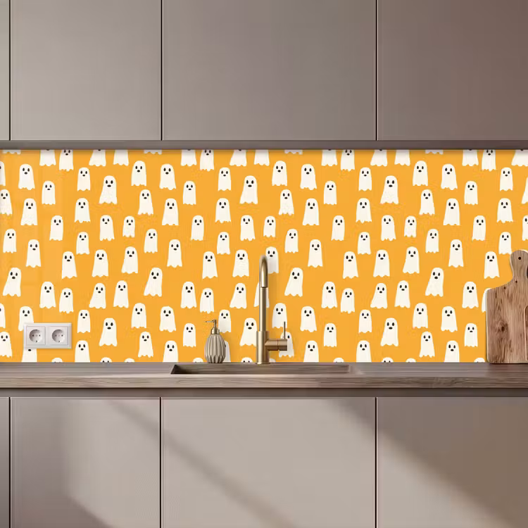 Keuken achterwand - Halloween - Spookjes - Oker — 1