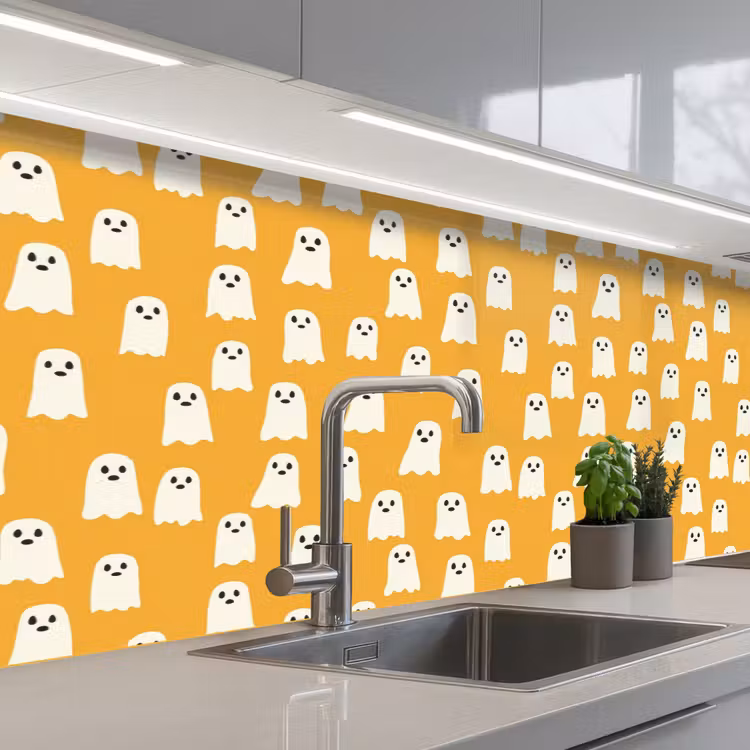 Keuken achterwand - Halloween - Spookjes - Oker — 2