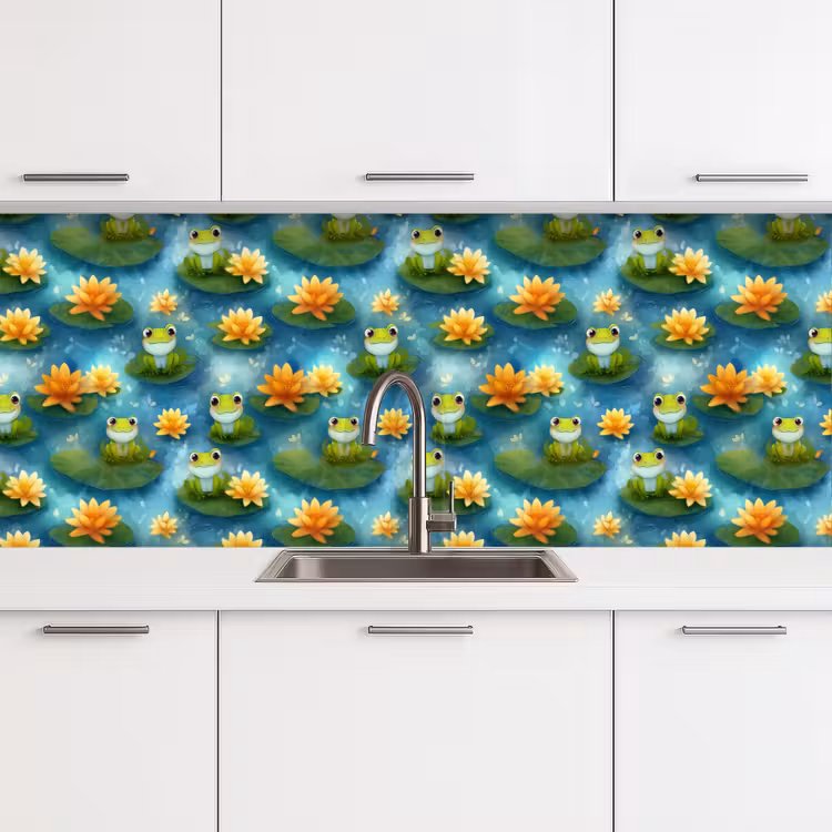 Keuken achterwand - Kikker - Lelies - Groen — 4
