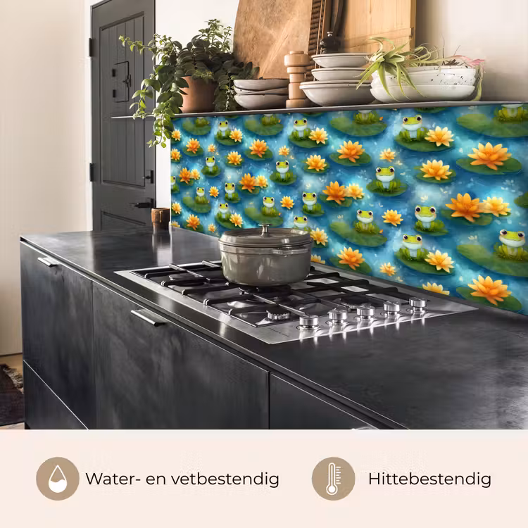 Keuken achterwand - Kikker - Lelies - Groen — 5