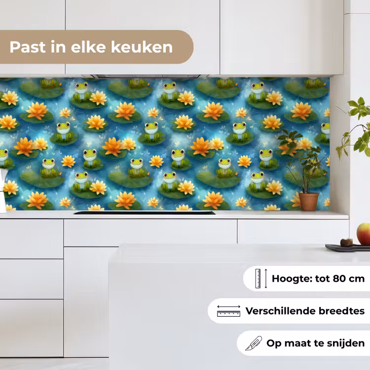 Keuken achterwand - Kikker - Lelies - Groen — 7