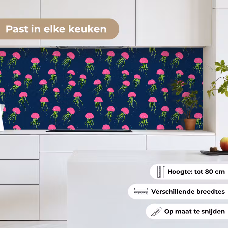 Keuken achterwand - Kwallen - Diepzee - Neon — 7