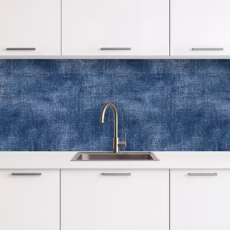Keuken achterwand - Linnen - Textuur - Patroon - Denim - Rustiek — 4