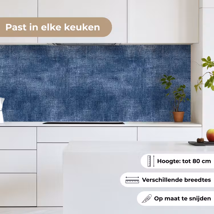 Keuken achterwand - Linnen - Textuur - Patroon - Denim - Rustiek — 7